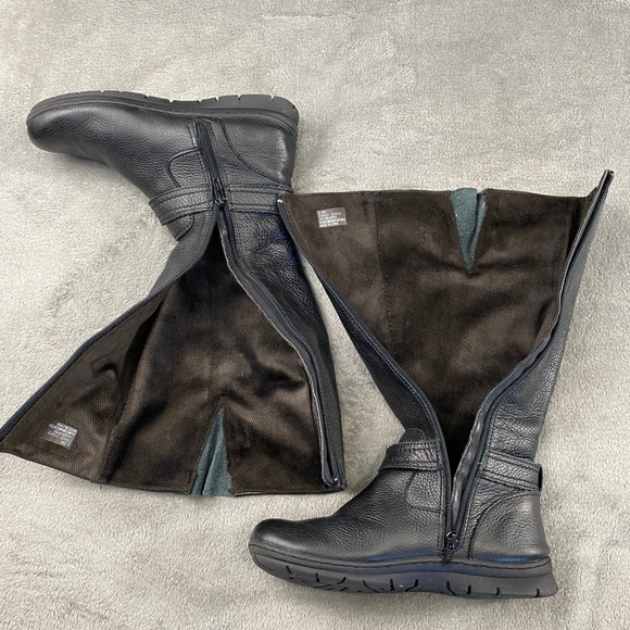 b.o.c. Tall Riding Boots Womens 6.5 Black Leather Z58503 Buckle Zip Equestrian - Picture 4 of 13